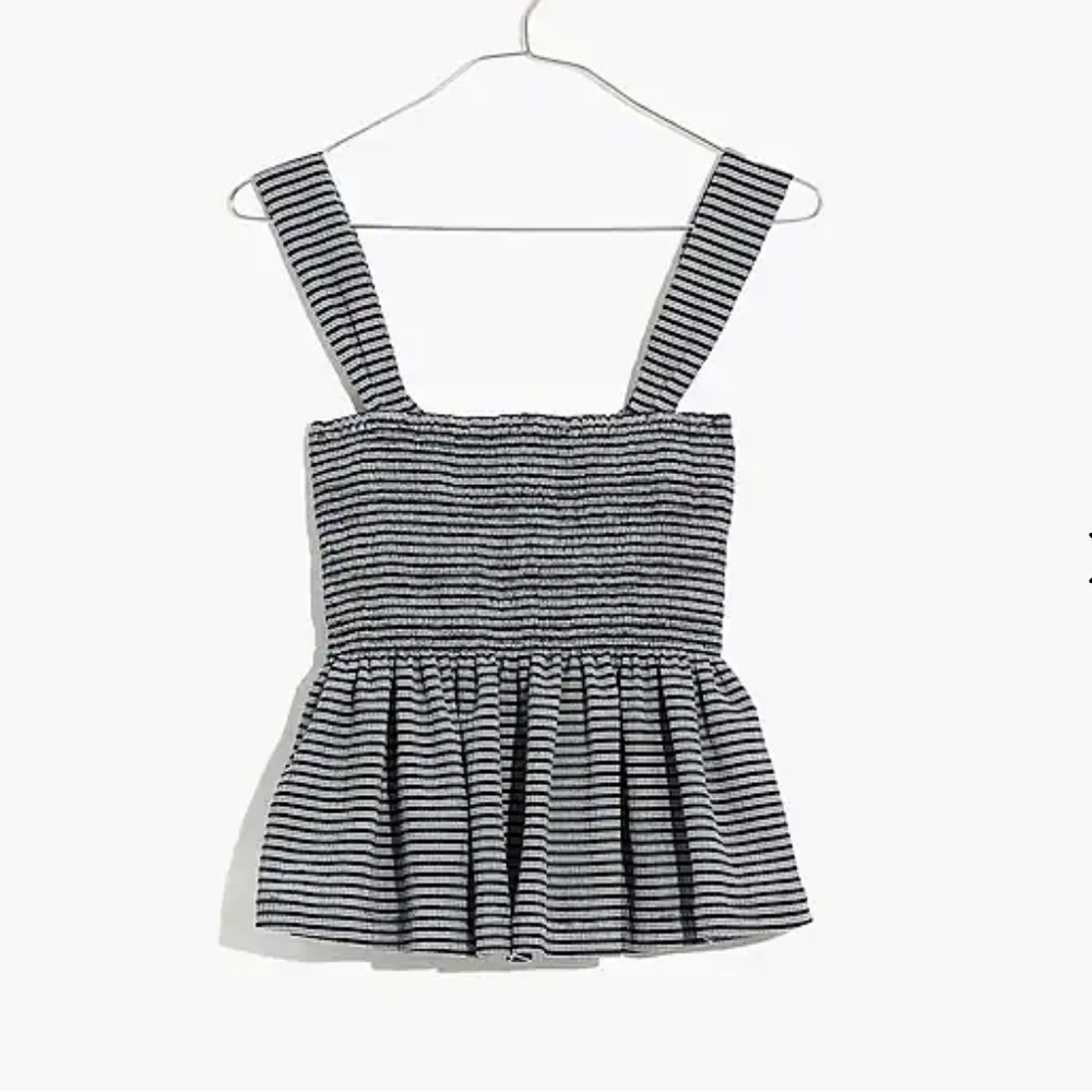 Madewell Smocked Striped Tank Top